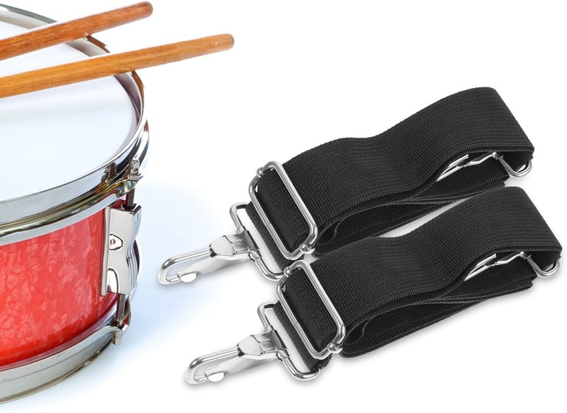 OFFSCH 4Pcs Snare Drum Strap with Metal Hooks Polyester Hooks Adjustable Drum Straps Snare Belt for Marching Band - Image 2